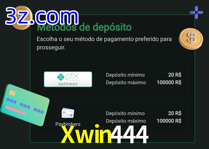 O cassino Xwin444 oferece uma grande variedade de métodos de pagamento